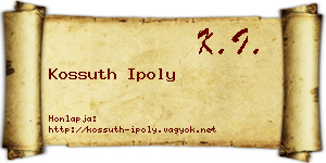 Kossuth Ipoly névjegykártya